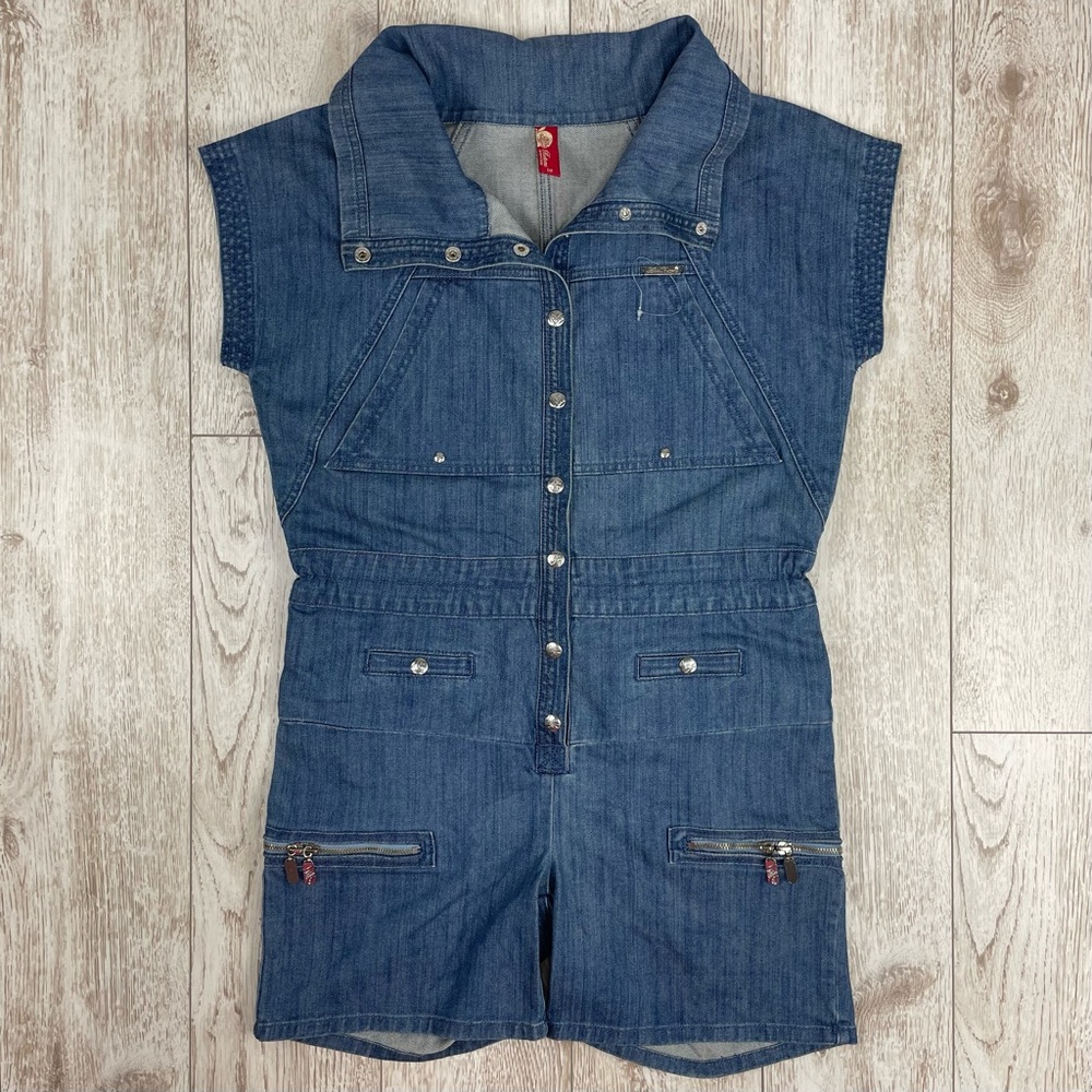 Y2K APPLE BOTTOM JEANS DENIM ONE PIECE JUMPSUIT Denim Romper